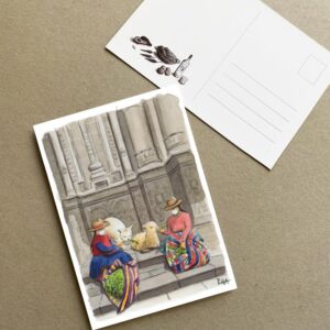 Postal Señoras y Alpacas